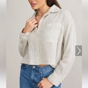 Z Supply Del Mar Striped Shirt in Natural